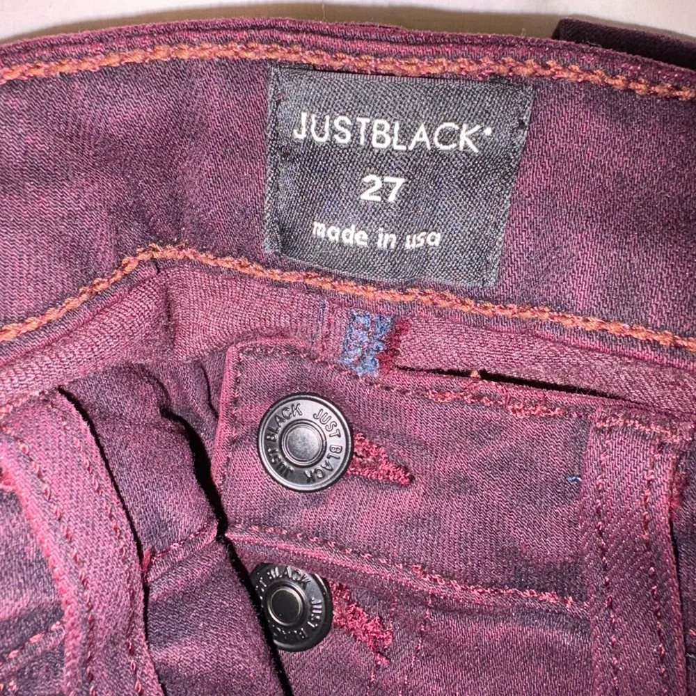 Just Black High Rise Burgundy Jeans - Picture 5 of 5